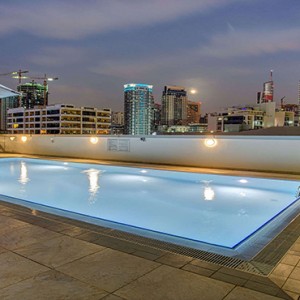 Dubai Honeymoon Packages Wyndham Dubai Marina Rooftop Pool At Night