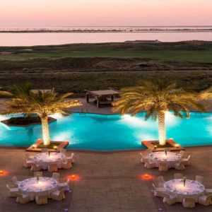 Abu Dhabi Honeymoon Packages Radisson Blu Hotel, Abu Dhabi Yas Island Banquet Poolside And Landscape