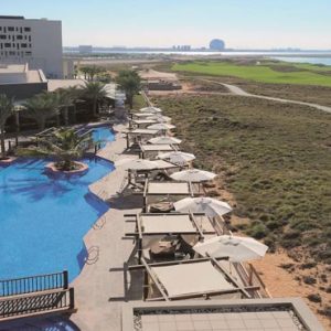 Abu Dhabi Honeymoon Packages Radisson Blu Hotel, Abu Dhabi Yas Island Outdoor Pool Area