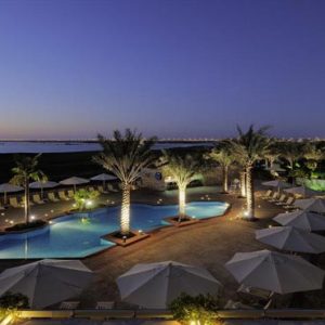 Abu Dhabi Honeymoon Packages Radisson Blu Hotel, Abu Dhabi Yas Island Outdoor Pool At Night