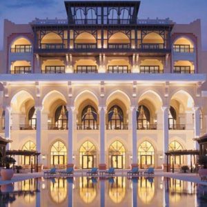 Abu Dhabi Honeymoon Packages Shangri La Hotel Qaryat Al Beri Pool At Night