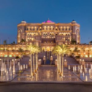 Exterior Fountains At Night Emirates Palace Abu Dhabi Abu Dhabi Honeymoons