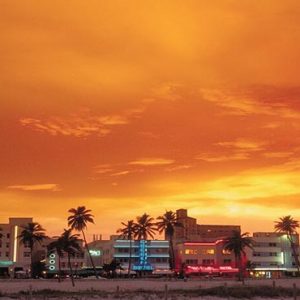 Miami Honeymoon Packages W South Beach Miami Ocean Drive At Sunset