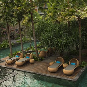 Bali Honeymoon Packages Hotel Indigo Bali Seminyak Beach Sun Loungers By Pool