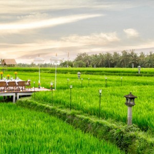 Bali Honeymoon Packages The Chedi Club Tanah Gajah, Ubud Private Dining On Rice Paddy Field2