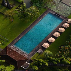 Bali Honeymoon Packages The Chedi Club Tanah Gajah, Ubud Main Pool Aerial View