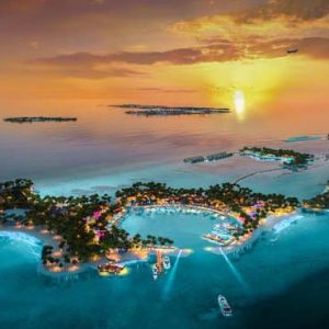 Maldives Honeymoon Packages SAii Lagoon Maldives, Curio Collection By Hilton Aerial View Of Crossroads Maldives