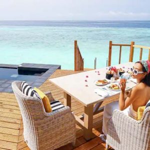 Maldives Honeymoon Packages SAii Lagoon Maldives, Curio Collection By Hilton Overwater Pool Villa Dining