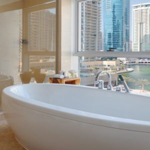 Dubai Honeymoon Packages Movenpick Hotel Jumeirah Lakes Towers Bathroom With A View