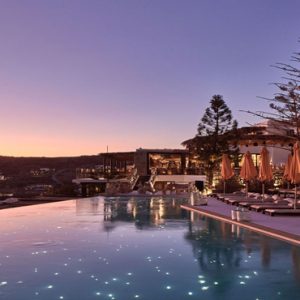 Greece Honeymoon Packages Myconian Utopia Pool At Sunset