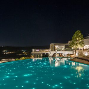 Greece Honeymoon Packages Myconian Utopia Pool At Night