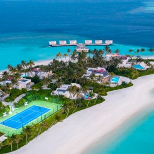 Maldives Honeymoon Packages Jumeirah Maldives Olhahali Island Aerial View Beachside Tennis1