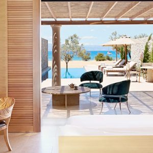 Greece Honeymoon Packages Amanzoe One Bedroom Beach Cabana Interior