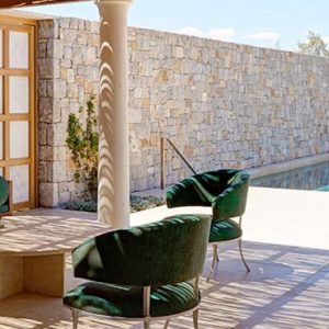 Greece Honeymoon Packages Amanzoe One Bedroom Beach Cabana Terrace Seating