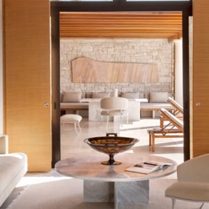 Greece Honeymoon Packages Amanzoe Pool Pavilion Living Room