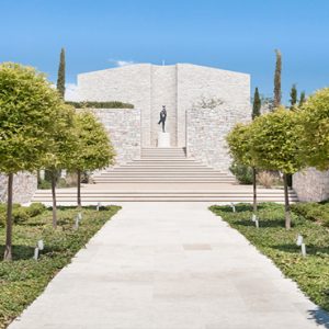 Greece Honeymoon Packages Amanzoe Walkway To Main Pool