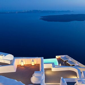 Greece Honeymoon Packages Chromata Hotel Santorini Sea View At Night