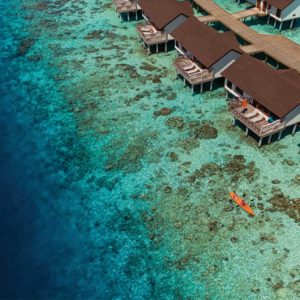 Maldives Honeymoon Packages OBLU Select At Sangeli Aerial View Of Water Villas1