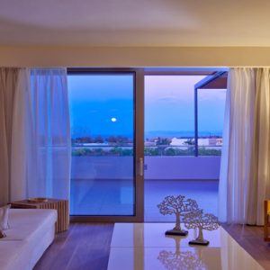 Greece Honeymoon Packages Avra Imperial Imperial Suite Living Area At Night