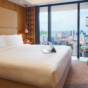 Singapore Honeymoon Packages Oasia Hotel Downtown Deluxe Room Bedroom