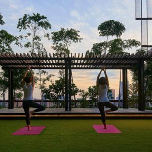 Singapore Honeymoon Packages Oasia Hotel Downtown Yoga On Open Air Sky Terrace