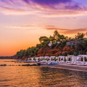 Greece Honeymoon Packages Danai Beach Resort And Villas Beach At Sunset