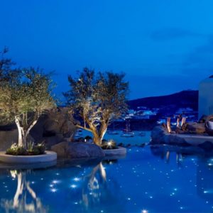 Greece Honeymoon Packages Kensho Ornos Pool At Night