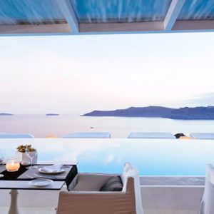 Greece Honeymoon Packages Kirini Santorini Anthos Restaurant At Sunset