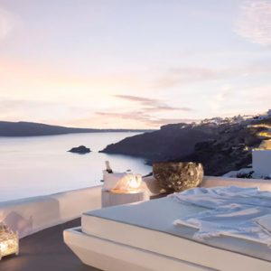 Greece Honeymoon Packages Kirini Santorini In Room Dining At Night