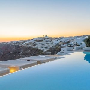 Greece Honeymoon Packages Kirini Santorini Pool At Night