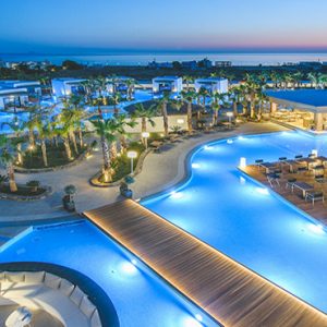 Greece Honeymoon Packages Stella Island Crete Hotel Aerial View At Night