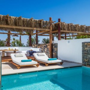 Greece Honeymoon Packages Stella Island Crete Relaxing Area By Villa Pool