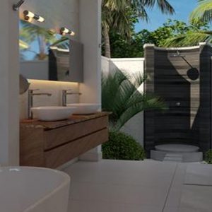 Maldives Honeymoon Packages Heritance Aarah Family Pool Beach Villas Bathroom And Shower Area