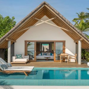 Maldives Honeymoon Packages Fushifaru Pool Beach Villa Sunrise1