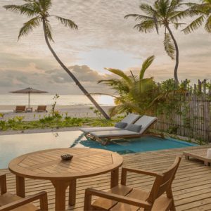 Maldives Honeymoon Packages Fushifaru Pool Beach Villa Sunrise2