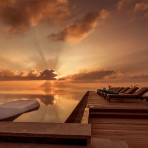 Maldives Honeymoon Packages Fushifaru Poolside At Sunset