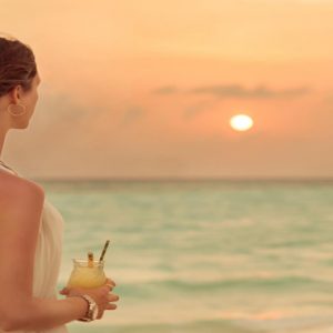 Maldives Honeymoon Packages Fushifaru Sandbank Sunset Cocktail