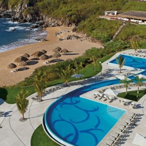 Mexico Honeymoon Packages Secrets Huatulco Resorts & Spa Pool Aerial View