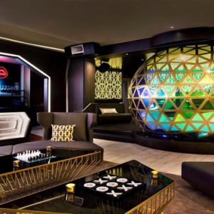 New York Honeymoon Packages W New York Times Square DJ Booth, Main Angle