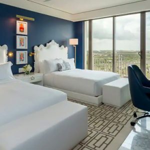 Bahamas Honeymoon Packages Grand Hyatt Baha Mar Fountain View Balcony Queen Bedroom View