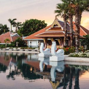 Thailand Honeymoon Packages Amatara Wellness Resort Pool At Sunset