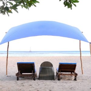 Bali Honeymoon Package Sudamala Suites & Villas Sun Loungers On Beach