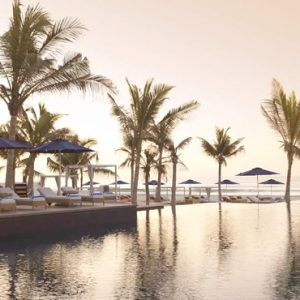 Oman Honeymoon Packages Al Baleed Resort Salalah By Anantara Pool At Sunset