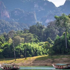 Thailand Honeymoon Packages Elephant Hills Long Tailed Boat On Lake