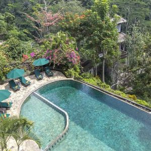 Bali Honeymoon Packages The Royal Pita Maha Pool Aerial View