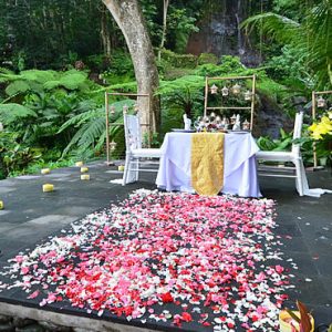 Bali Honeymoon Packages The Royal Pita Maha Waterfall Romantic Dining1