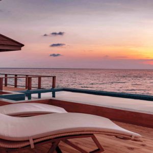 Maldives Honeymoon Packages Varu By Atmosphere Water Suite Exterior Pool At Sunset