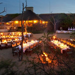 River Lodge Outdoor Dining At Night1 Kapama Private Game Reserve South Africa Honeymoons