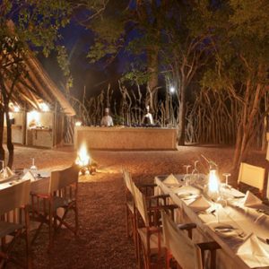 Southern Camp Outdoor Dining At Night Kapama Private Game Reserve South Africa Honeymoons