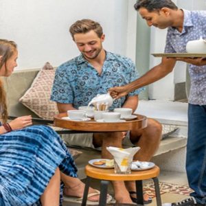 Couple Enjoying Tea The Fort Bazaar, Galle Sri Lanka Honeymoons